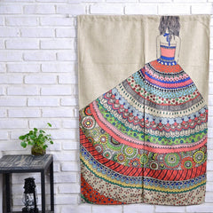 Japanese Noren Doorway Curtain Wall Hanging Tapestry Screens & Room Dividers Printed Pattern on Cotton Linen on China WDMA