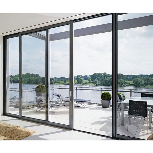 Large double glazed tempered aluminum door glass floor to ceiling windows and sliding doors on China WDMA