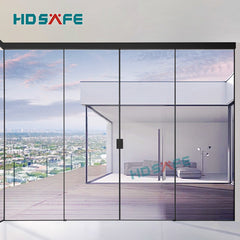 Latest design black frame soft closing synchronized glass sliding door on China WDMA