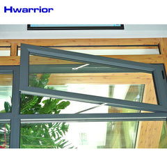 Luxury Design Tempered Glass Aluminum Overhang Window on China WDMA