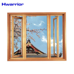 Luxury House Window Design Tempered Glass Aluminum Casement Window on China WDMA
