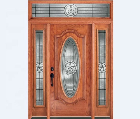 Luxury Oval Glass French Doors With Side Panels on China WDMA