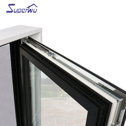 Luxury aluminium double open outside casement windows on China WDMA