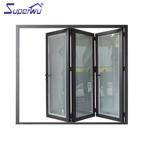 Miami-Dade County Approved Hurricane Certification Built-in shutter aluminium frame folding door for living room on China WDMA