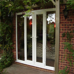 Modern Design Exterior Double Glass Front Casement Swing French Upvc Doors With Security Screen Blind on China WDMA
