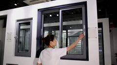 EU market passive house use high energy saving tempered glass vertical sliding window on China WDMA