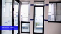 Energy saving double glass window aluminium awning windows and doors on China WDMA