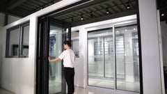 Canada CSA standard glass panel folding doors double glazed aluminum door on China WDMA