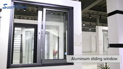 Commercial system black curved aluminium sliding window on China WDMA