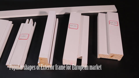 white primed finger joint wood French Door Frame on China WDMA