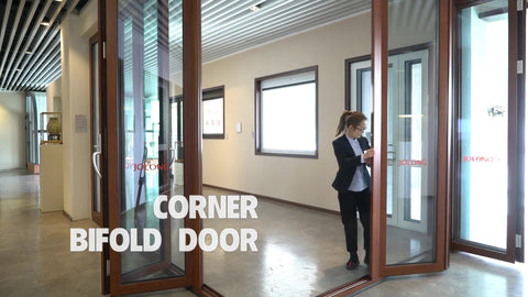 Corner bi fold door aluminum timber otherl colors optional on China WDMA