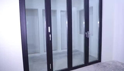 RTS Exterior Balcony Accordion Aluminum Sliding Folding Door Aluminum Bifold Door on China WDMA