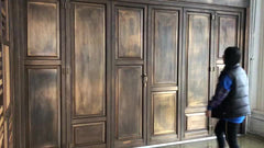 Luxury Copper Wood Partitions Patio Door Bi Folding Sliding Door for Restaurant on China WDMA