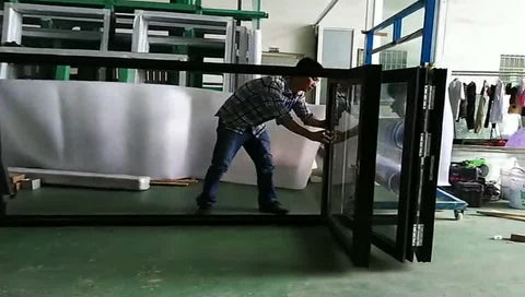 Used Commercial Folding Glass Window with Blind Inside on China WDMA
