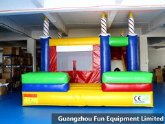 4.8 x 4 x 4.2m inflatable birthday candle jumpers inflatable rainbow netted windows house air bouncy castle on China WDMA