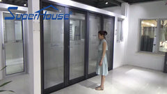 Double glazing folding door track aluminum louvered bifold doors gates on China WDMA