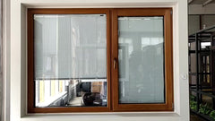 Modern Aluminum Wood Casement Double Glazed Windows Electric Jalousie on China WDMA