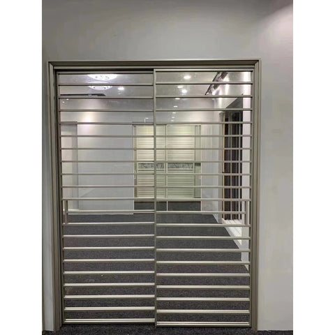 OEM unique grill design aluminum sliding single glass wardrobe interior door on China WDMA