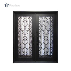 Outdoor Wrought Iron French Patio Glass Door Lowes Wrought Iron Front Double Main Entry Storm Door Price on China WDMA