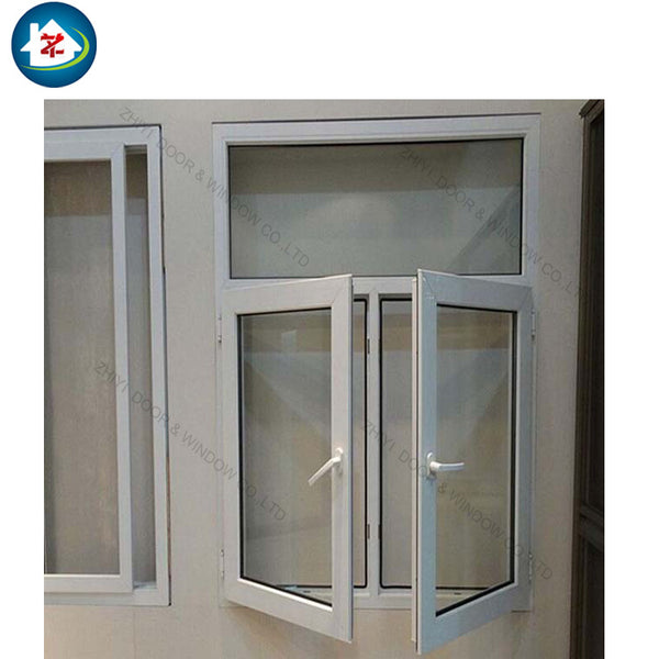 PVC triple casement impact windows white vinyl frame on China WDMA