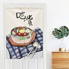 Personalized gourmet Linen Cotton door curtain wholesale high quality Insulated door curtain on China WDMA on China WDMA