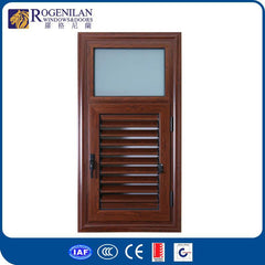 ROGENILAN Indoor Wooden Grain Louver Shutters Aluminium Bathroom Window Designs on China WDMA