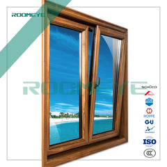 ROOMEYE alu-wood hinged window tilt and turn window on China WDMA