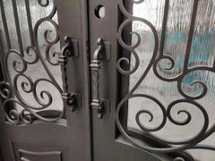 Square Top NEW DESIGN Double Iron Entry Doors SE-GD022 on China WDMA