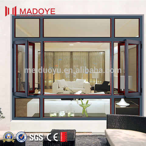 Swing opening aluminium pvc windows double glass casement window on China WDMA