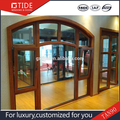TIDE75 wooden door and window arched on top/aluminum clad wood arch windows on China WDMA