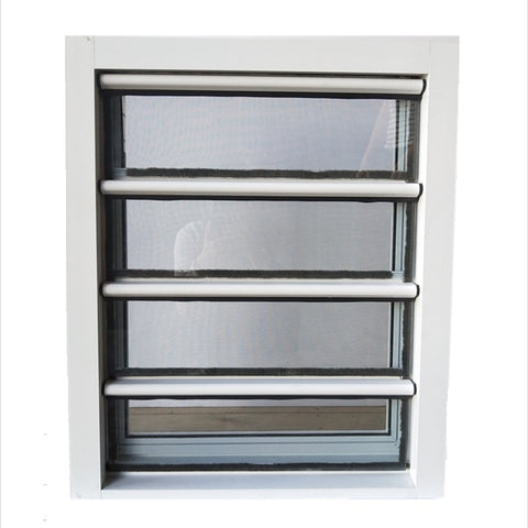 Tempered glass aluminum ventilation adjustable glass louver shutters window with security screen mesh on China WDMA