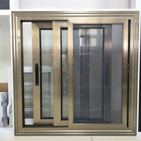 Thermal break double glass aluminum frame horizontal slider window on China WDMA
