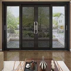 Waterproof Sliding Glass Doors Large Size Luxury Lift Acoustic Sliding Doors With Big Glass View Interior Louver Sliding Doors