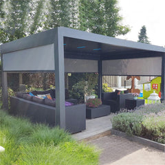 New Waterproof Louver Roof System Outdoor Gazebo Garden Bioclimatic Aluminum Pergola