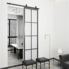 Marble Door Pocket Frosted Glass Interior Pocket Window Doors Galvanized Steel Hardware Pocket Door