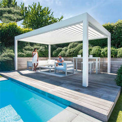 Fast Sale New Automatic Swimming Pool Covers Louver Roof Aluminum Pergola