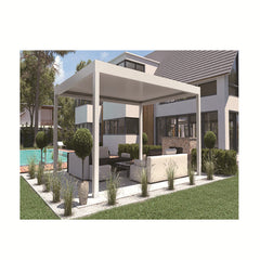 Best Adjustable Opening Motorized Solar Shade Electric Sunroof Garden Pergola Roof Aluminum Garden Motorized Aluminum Pergola