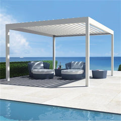 New Aluminum Motorized Waterproof Pergola Covers Sunshade Electric Gazebo Pergola With Louvers