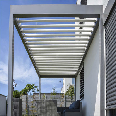 New Waterproof Aluminum Roof System Gazebo Louvered Kit Garden Bioclimatic Louver Pergola