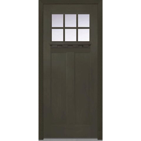 Craftsman Rubber Wood Door Design with Tempered Glass