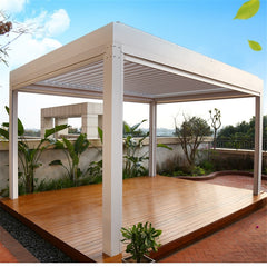 New 2021 Product Opening & Closing Aluminum Louver Bioclimatic Pergola With Lights