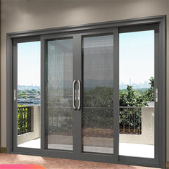 Black Aluminum Sliding Doors  Certified Powder Coated  Balcony Aluminum Sliding Door Custom Painted Aluminum Sliding Door