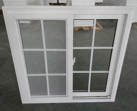 White PVC slider doors and windows with grills on China WDMA