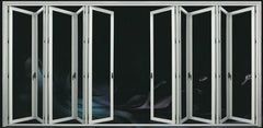 White double tempered glass aluminium exterior patio folding doors on China WDMA