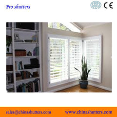 White indoor wooden plantation window shutters on China WDMA