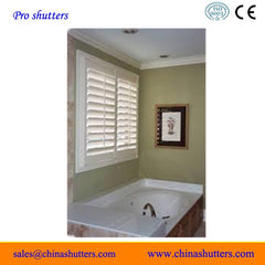 White indoor wooden plantation window shutters on China WDMA