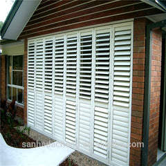 White style cabinet doors PVC plantation louver shutters Window
