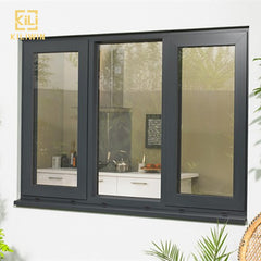 Wholesale australia standard inward opening waterproof heat insulated double glazed black aluminum french casement window on China WDMA