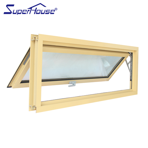 Window door with modern design glass awning windows with blinds in on China WDMA