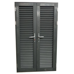 Wooden color size customized aluminium louvre door on China WDMA